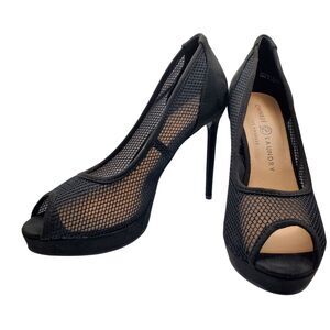 Chinese Laundry Hallsy Black Mesh Peep Toe Platform Pump Heels Size 8